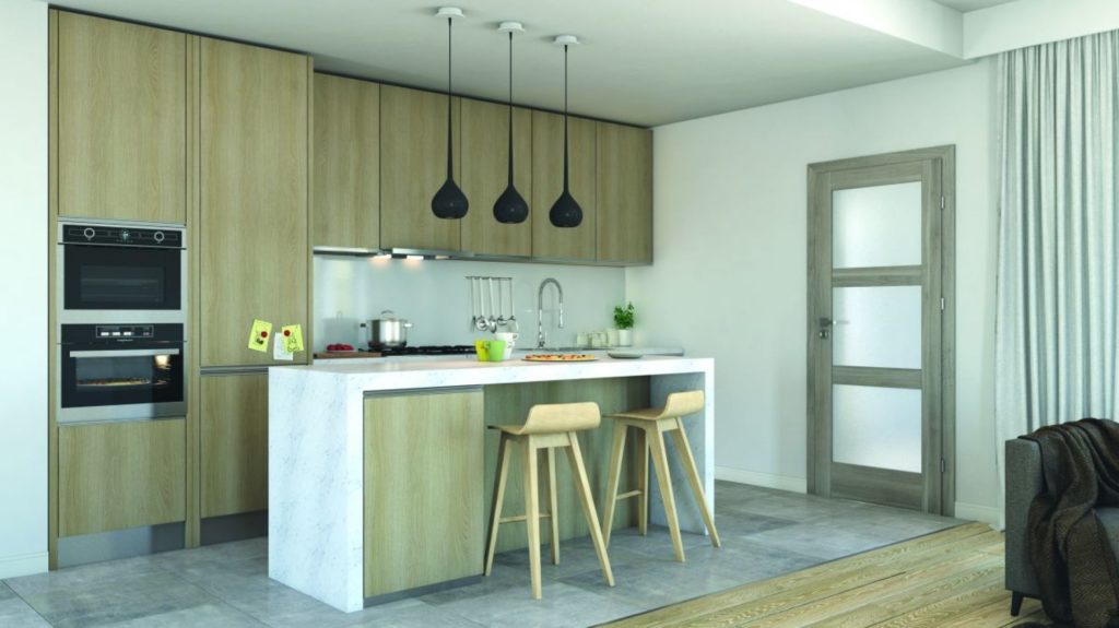 Дверь в современной кухне Дверь в современной кухне