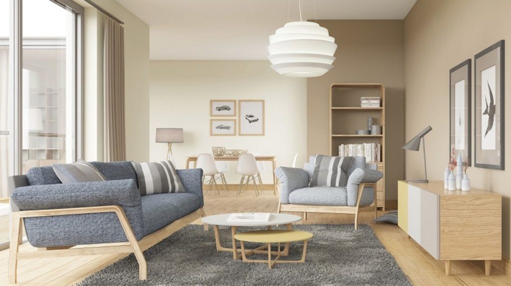 Кремовые тона на стенах